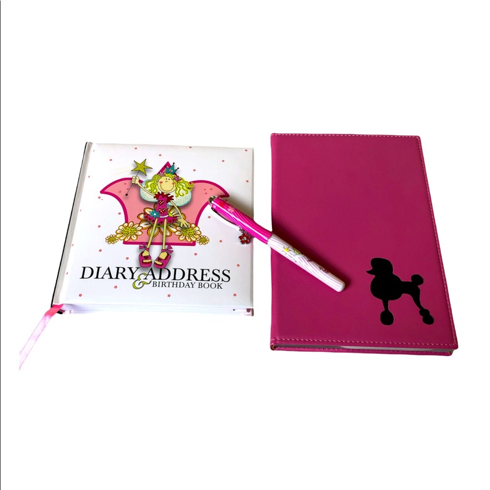Two Cute Journal Books w A flower Pen for A Fun Loving Girl